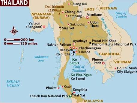 letak geografis thailand